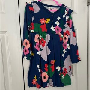 Tea Collection Floral Dress - Navy and Multicolor